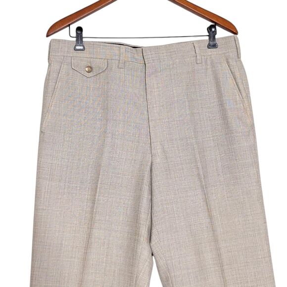 Vintage Chaps By Ralph Lauren 3-Piece Suit Tan Crosshatch Preppy Old Money Rich - Picture 15 of 16